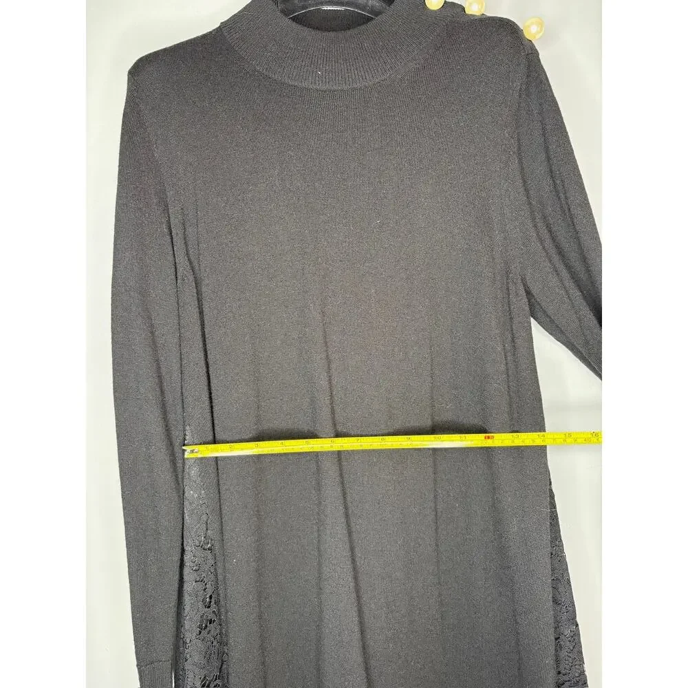 Kate Spade Broome Street Black/Gray Knit A-Line Dress L Casual Minimalist Chic
